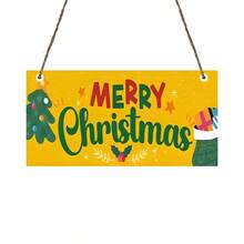 1 PIEZA Cuadro decorativo colgante de madera - Hermoso mural para el hogar, dormitorio y oficina, regalo ideal para seres queridos - Decoraciones navideñas/Regalos de Navidad/Decoraciones navideñas, Placa de pintura de panel única Colgantes para decoración de habitaciones - Ideas de regalo de decoración navideña vintage - Tablero de madera - rectangular - Ver 7