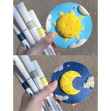 10-Pack 3D Art Canvas Paper, Fluffy Texture Drawing Board For DIY Crafts And Painting - White - View 4