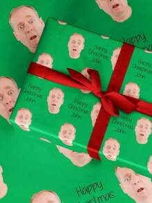 1pc Customized Gift Wrapping Paper, Personalized Packaging Paper With Patterns And Text, Christmas Wrapping Paper, Fun Christmas Customized Gift, Party Packaging Paper, Holiday Wrapping Paper, 42*60cm, Gift For Him/Her, Home Decor, Collectible, Reusable, Cute, High Quality - Style 2 - View 5