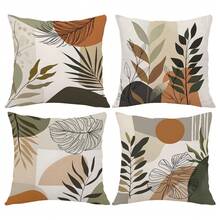 MEMNUN 4 vỏ gối 17,7 * 17,7in (45 * 45cm) / 19,69 * 19,69in (50 * 50cm) / 15,75 * 15,75in (40 * 40cm) Vỏ gối in hình minh họa thực vật phong cách Bohemian trừu tượng hoàng hôn tối giản [In một mặt] Vỏ gối trang trí nhà cho giường, ghế sofa, ô tô, thích hợp sử dụng hàng ngày hoặc trang trí tự sử dụng tối giản cao cấp, phòng khách, phòng ngủ, đầu giường - Nhiều màu - Xem 5