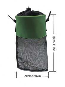 网状衣夹收纳袋，带挂钩，抽绳封口，宽口设计，包含衣夹、木制衣夹和帆布衣夹收纳袋。 - 彩色 - 查看 4