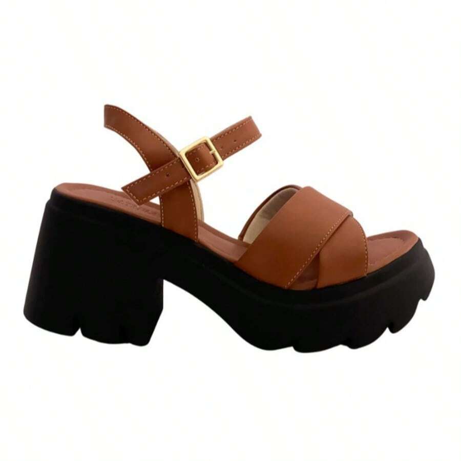 Women's Platform Sandal With Soft Sole, Lightweight And Flatform - 駝色 - 查看 1