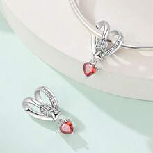 Silver Plated Charms Red Cupid's Arrow Red Love Red Love Twisted Flower Red Cherry Green Leaves Red Love ACE Card Red Strawberry Handwritten Bow Love Fruit Series Beads Charm Fit Original Bracelet Charm Beads Necklace Diy Female Jewelry