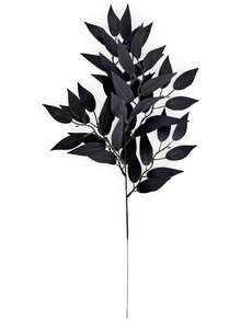 1/3 pièces Feuilles d'eucalyptus artificielles, tiges d'eucalyptus en plastique noir, branches de feuilles artificielles pour la décoration de la maison, la décoration extérieure d'automne, les bouquets de mariage, Thanksgiving, Halloween, la décoration noire