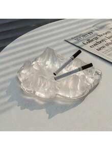 A Senior Glacier Ashtray Home Decoration, Light Luxury Creative Design Cigar Ashtray, Office Hotel Senior Decoration, Thick Texture Personalized Design, Home Living Room Bar Multi-Scene Application, Multi-Color Senior Imitation Glacier Effect Smoke Container, Jewelry Jewelry Decoration Storage, Crystal Glass Cigar Jar, Personalized Home Desktop Decoration Decoration