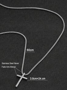 4 Pieces/Set Hip-Hop Fashion Men's Jewelry Set, Cross Necklace, Bracelet And Personalized Ring (Size: 7-12), Stainless Steel Material, No Fading, No Allergy, Suitable For Parties, Daily Life, Dating. The Best Jewelry For Holiday Gifts
