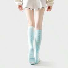 1 Pair High Elastic Yoga Socks, Pilates Socks, Dance Socks, Running Sports Socks, Compression Socks, Warm Thick, Durable, Suitable For Yoga, Dance, Workout