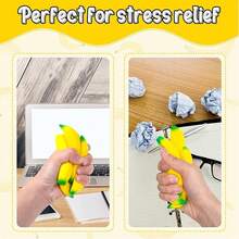 1/3/6/10件香蕉减压玩具各种水果弹力玩具PU减压球教室生日圣诞节礼物小型派对用品减压派对礼品袋填充物 - 彩色 - 查看 4