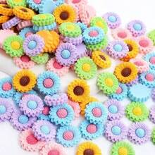 5 piezas/20 piezas Pegatinas de resina 3D de flores de girasol y margarita coloridas, manualidades de resina DIY, Navidad, fiesta, regalos pequeños, accesorios decorativos, al por mayor - Scrunchies para el cabello/Imanes para el refrigerador/Pinzas para el cabello/Decoración de fundas para teléfonos/Collares para mascotas/Dijes
