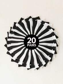 1/10/20 Pairs Men's Black & White Casual Boat Socks, Comfortable Moisture-Wicking Invisible Socks, Suitable For Daily Wear, Great Gift For Friends - Multicolor - View 1