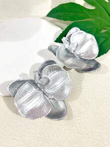 2pcs Women's Gold, Silver, Orange, Black, Red, Purple, White, Pink Orchid Flower Barrettes, Bohemian Style - Phalaenopsis - View 5
