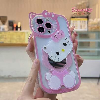 DIY 3D Pink Makeup Mirror Anti-Fall Mobile Phone Case Compatible With Apple Mobile Phones Pink Touch-Up Mirror + Phone Case Compatible With Apple/16/16Pro/15Promax/15Pro/15/14/14Pro/14Promax/13/13Pro/13Promax/12/12Pro/12Promax/11/11Pro/11Pro Max