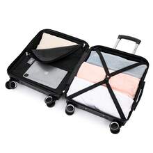 三件套 ABS+PC 行李箱 | 登机箱 55x40x20cm - 10kg | 中号可扩展行李箱 66x45x27.50cm - 扩展后 30cm - 23kg | 大号可扩展行李箱 75x49x31cm - 扩展后 33.50cm - 25kg | 半硬壳，带密码锁 - 黑色/海军蓝/黄色/薄荷绿/玫瑰金/绿色/浅粉色/蓝绿色 - 黑色 | SET3 | S-20 | M-24 | L-28 - 查看 7