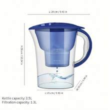 Jarra filtradora de agua de 2.5L, capacidad de 6 tazas | Elimina cloro, metales pesados e impurezas | Perfecto para el hogar, la cocina, los viajes y el campamento | Incluye 1 jarra + 1 filtro (opción de 6 filtros de repuesto) | Mejora el sabor y la pureza del agua del grifo - Multicolor - Ver 5