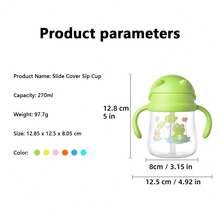Vaso con pajita multidireccional para niños, vaso con pajita con peso y asa de transición a prueba de fugas, apto para niños a partir de 6 meses - Naranja - Ver 10