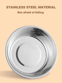 1pc/2pcs Stainless Steel Cat/Dog Bowl, Pet Feeding Bowl, Anti-Slip Anti-Bite Durable