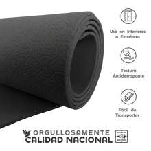 MUUK FITNESS 1 pieza Tapete de yoga antideslizante de 150x60 cm con 4 mm de grosor, tapete ligero y portátil para ejercicios de yoga, pilates, estiramientos y fitness, esterilla cómoda y estable para entrenar en casa, estudio o al aire libre - Negro - Ver 9