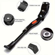 1 Stück verstellbarer Fahrradständer mit stabilem Pedal - Schwerer Duty Schwarzer Rahmen, werkzeugfreie Montage, stabiler Standfuß geeignet für Mountainbikes/Rennräder - platzsparende Innen-/Außenlagerung, langanhaltend lackierte Oberfläche (geeignet für Wohnung, Garage, Terrasse)