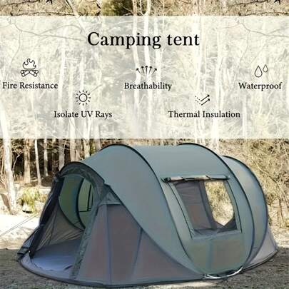 Tiendas de campaña totalmente automáticas y de apertura rápida para exteriores, con protección solar, portátiles y de lanzamiento manual, para salidas de primavera, pesca, escalada, turismo, playas, parques, para 2/3/4/5/6/8 personas, sin necesidad de montar las tiendas de campaña para exteriores
