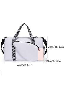 Large Capacity Badminton, Table Tennis, Tennis Racket Bag - Convertible Hand-Held Or Shoulder Back Sports Bag, Durable Nylon Material - White/Black, Suitable For Men And Women - Tennis, Fitness, Travel - Easy To Clean Sports Equipment Storage Bag