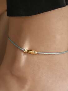 Small And Niche Design, Goldfish Foot Rope, Blue Eyes, Lucky Fish Pendant, Fresh Retro Seaside Vacation Ankle Chain, Women's Delicate Fish Pendant With Adjustable Ankle, Beach Vacation Party Daily Accessories, Minimalist Style, Fashionable Jewelry - Multicolor - View 4