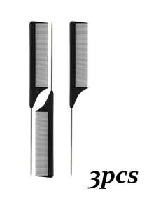 20/1Pc Set Rat Tail Comb, Hair Sectioning Dyeing Comb With Hooked Tail End Pointed Tail Comb Hair Combs Sectioned Hair, Hair Combs, 20/1PC Carbon Fiber Plastic Dyed Combs Stainless Steel Pintail Hair Coloring Comb Tail Comb Highlight Comb