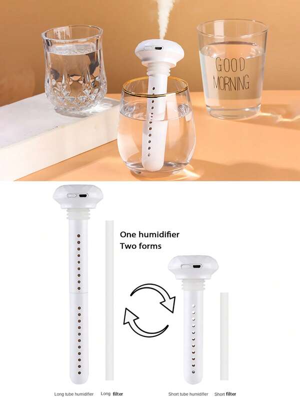 2-In-1 Detachable Humidifier, 2-Gear Adjustment, Nano Mist, Portable Outdoor Humidifier, Direct Plug-In Humidifier, Suitable For Various Containers (E.G. Water Bottles, Mugs, Wine Bottles, Etc.)