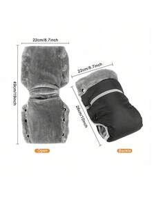 1双婴儿推车反光手套，可拆卸保暖手套，防风防水手套，适合冬季婴儿推车、童车、电动车使用 - 彩色 - 查看 7