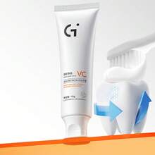 110g Pasta de dientes blanqueadora con bicarbonato de sodio y vitamina C - Refresca el aliento, elimina las manchas, blanquea los dientes, protege las encías, fórmula de limpieza profunda y pulido para una sonrisa talla grande brillante y saludable, apta para uso en el hogar y viajes