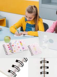 1pc/4pcs Notebook Cute Notebook, Spiral Memo, Kawaii Learning Diary And Notes Blank Pages Fun Mini Drafts, Cover Coil Notebook With Flower, Love, And Bear Patterns, Children's Gifts, Teacher's Back To School Supplies, Children's Party Gifts Or Prizes, Christmas And New Year Gifts, Small And Easy To Store And Carry When Going Out, Quick Recording