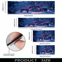 Paillasson thème noir et or de Noël avec design d'arbre de Noël et couronne de renne - résistant à la saleté, léger, convient pour la salle de bain, le salon, la chambre, la cuisine, le bureau - décoration de Noël