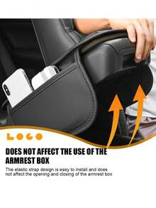 [Versión Mejorada] Cubierta para la consola central del coche - Accesorio interior universal del coche con 2 bolsillos de almacenamiento - Cubierta de reposabrazos de cuero Nappa premium, resistente a arañazos, resistente al desgaste, impermeable, adecuada para SUV, sedán, camión, etc. (Negro, Beige, Gris, Rojo) - Unitalla - Ver 8