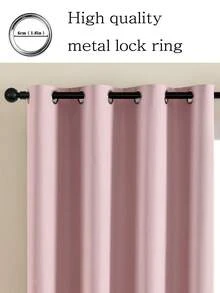 1 件/2 件可选轻质遮光窗帘，100% 遮光窗帘，带金属索环，客厅/卧室窗帘，粉色窗帘 - 粉色 - 查看 8