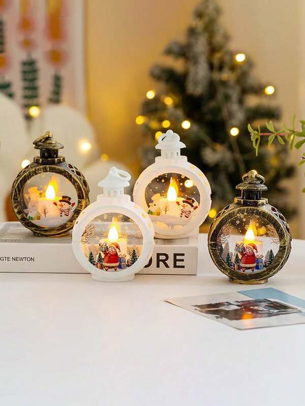 Weihnachtsdekoration Laternen, Weihnachtsmann, Schneemann Laternenlichter, Weihnachtsdekorationen, dekorative Lichter für Innen und Außen, batteriebetrieben