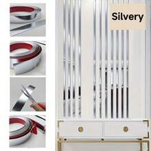 Tiras decorativas de PVC, tiras decorativas autoadhesivas de PVC de alto brillo, pegatinas de pared 3D, rebordes de muebles, ribetes de espejo, rollo de 5 metros de largo para paredes, pantallas, ribete de espejo de sala de estar, decoración de bordes de techo y pared para el hogar y la oficina - Multicolor - Ver 9