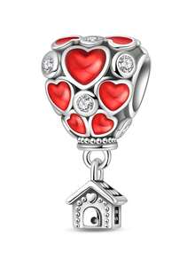 Silver Plated Charms Red Cupid's Arrow Red Love Red Love Twisted Flower Red Cherry Green Leaves Red Love ACE Card Red Strawberry Handwritten Bow Love Fruit Series Beads Charm Fit Original Bracelet Charm Beads Necklace Diy Female Jewelry