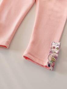 3pcs Baby Girls' Spring/Autumn Long Sleeve Outfit Set, Fashionable Princess Dress, Pants And Headband