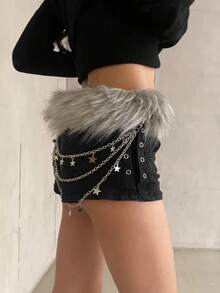 1 chiếc thắt lưng da PU màu xám nhuộm loang lỗ hình sao quyến rũ phong cách Bohemian, đa năng cho váy, quần, phong cách Harajuku Y2K Baddie Retro, phù hợp cho mọi mùa - Xám - Xem 12