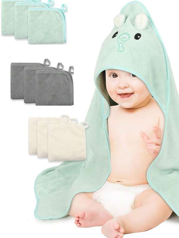 Paños de lavado para bebé, toallas con capucha suaves y paños de lavado para bebé, toallas de baño para recién nacidos, bebés y niños pequeños - Ultra absorbentes, toalla de bebé linda como regalo para niños y niñas