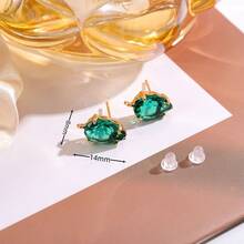 4pcs Copper Crystal Glass Oval-Shaped Earring Pendants With Holes, DIY Handmade Earring Jewelry Accessories