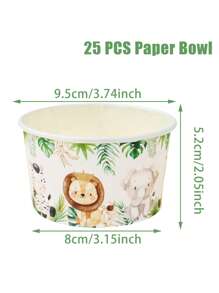 10/25/50Pcs Jungle Animal Wildlife Party Supplies Paper Bowls, Animal Theme Birthday Party Decor, Birthday Party Supplies, Babyshower Party Decor,Wedding Bridal Shower Decor,Kitchen Dining Table Decor,Home Decor,Disposable Tableware