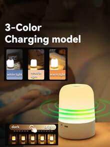 1pc Touch Control Lamp Bedside Lamp, Eye-Caring LED Night Light, USB Powered/Rechargeable Nightlight For Room, Bedroom, Bedside Lamp, Room Decor, Lamp, Christmas Light, Lampshade, Bedroom Decor, Christmas Decoration, Bedroom, Home Decor Living Room, Projector, Bedroom Wall Lamp, Light, LED Lamp, Fairy Lights, Christmas Gift, Home Decor, Christmas - 觸摸小夜燈 - 查看 12