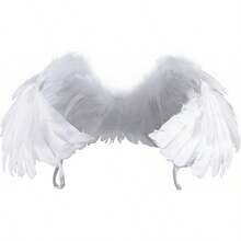 Angel Wings And Halo Angel Costume Feather Wings Headband Wand Set Halloween Outfit Cosplay Costume Accessories