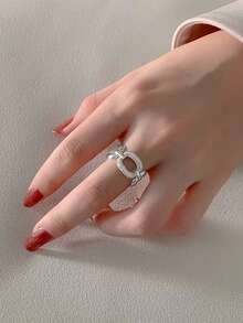 GAGAFEEL 1 件简约时尚个性化轻奢 S925 纯银镶嵌锆石镂空戒指适合女性日常通勤佩戴