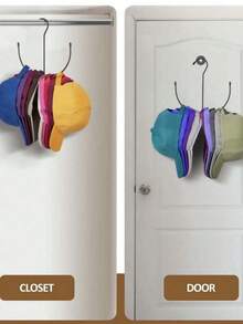 1 pieza Organizador de sombrero multifuncional, perchero negro para almacenar bufandas, cinturones, tirantes, zapatos y accesorios, para uso diario en el hogar, oficina, dormitorio y entrada - Multicolor - Ver 7