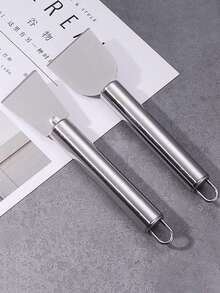 1 pieza Raspador de limpieza de acero inoxidable - Herramienta de espátula metálica multiusos, adecuada para cocina, baño y hogar - No se necesita electricidad, diseño ahorra espacio, limpieza del hogar, limpieza de la cocina, limpieza de fiestas