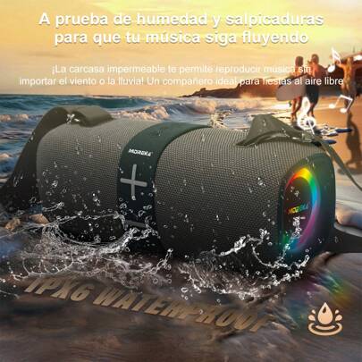 Moreka 385 Portable Bluetooth Speaker 20W | TWS Dual Pairing | 2000mAh Battery 8H Playtime | IPX6 Waterproof Subwoofer with Stereo Sound, USB/TF/AUX Support