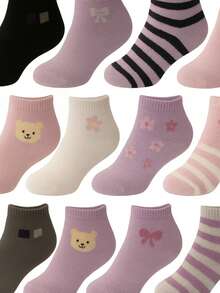 Kit 6 Pares de Meias Infantil + Relógio - Menina - Visão 8