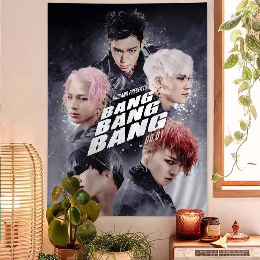 B-BIGBANGS Kpop Colorful Tapestry Wall Hanging Bohemian Wall Tapestries Mandala Wall Art Decor - 彩色 - 查看 1