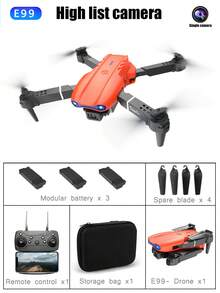 CASRRA The Multi-Functional Drone With An Intelligent Camera, Foldable Remote Control Drone E99, Stable Optical Flow Hovering Flight, Free Storage Bag For Adult Remote Control Drones, Spare Accessories Random, Remote Control Drone Beginners And Men's Toy Gifts, Cheap Indoor And Outdoor Usable Drones, Birthday/Festival Gifts,Indoor/Outdoor Toy For Adults & Youngsters, USB Charging, One Click Or Landing, Perfect Birthday Or Holiday Gift